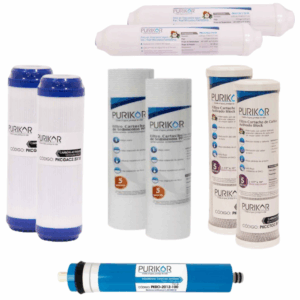 kit de cartuchos, filtros y membrana de osmosis inversa residencial (purificador de agua)